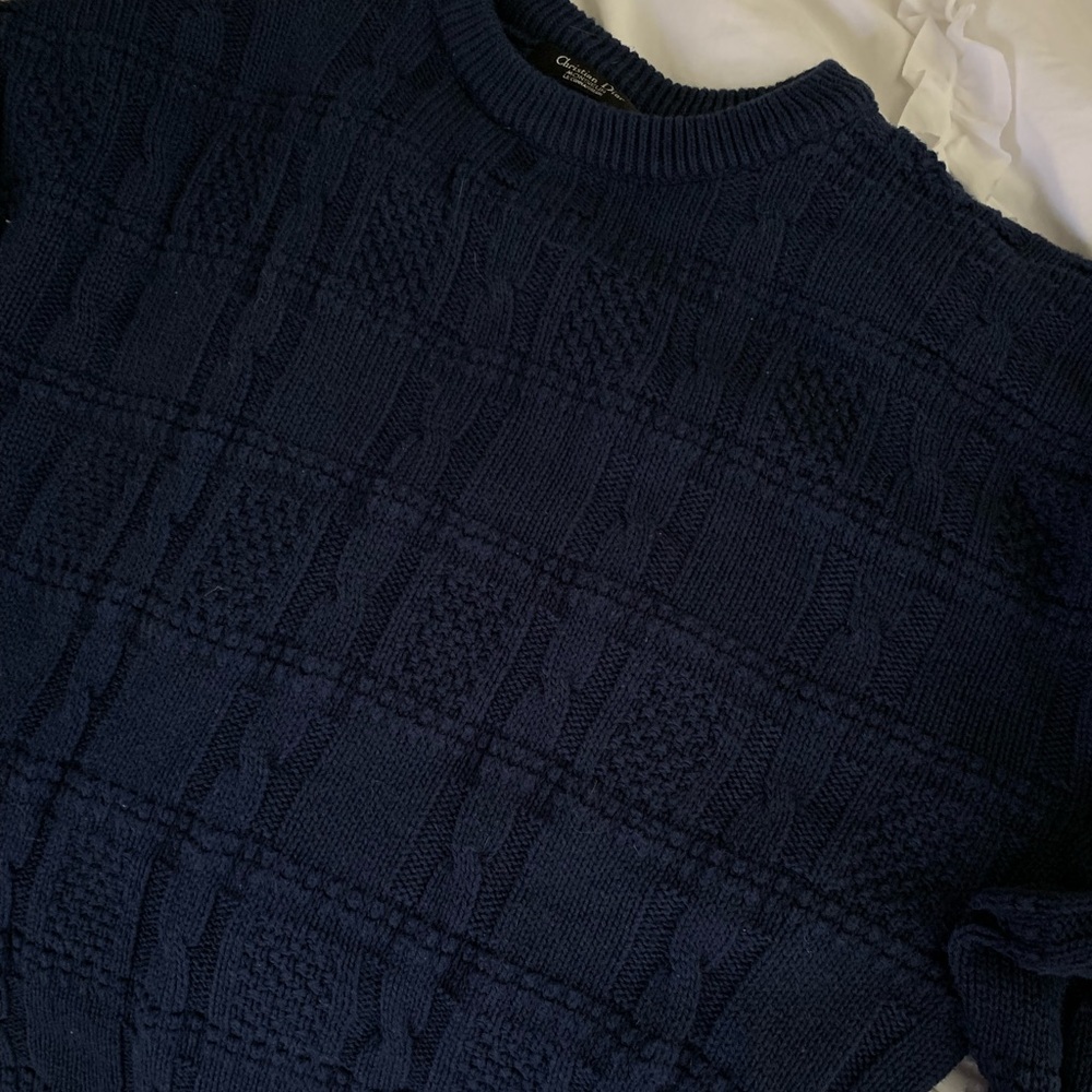 Authentic Christian Dior Navy Knit Sweater